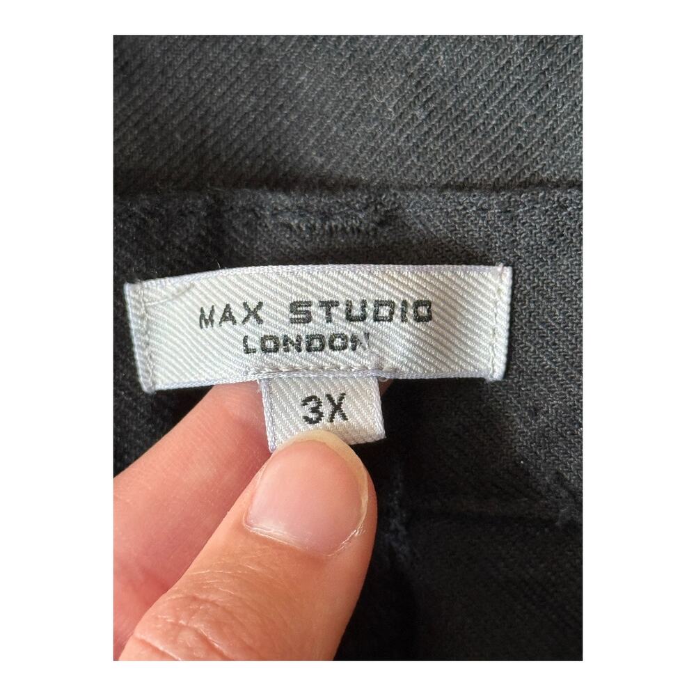 Max Studio pants wide leg trousers linen black size 3X - Picture 4 of 6